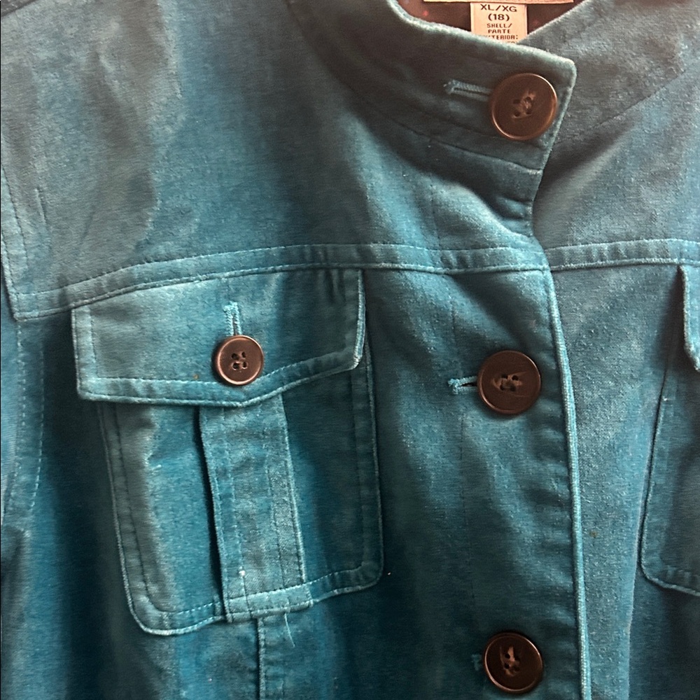 Covington Teal Button-Front Utility Jacket - image 3